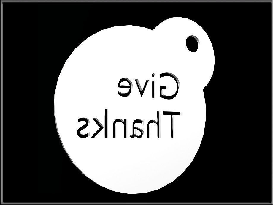 Give Thanks Tag Low-poly 3D model_4