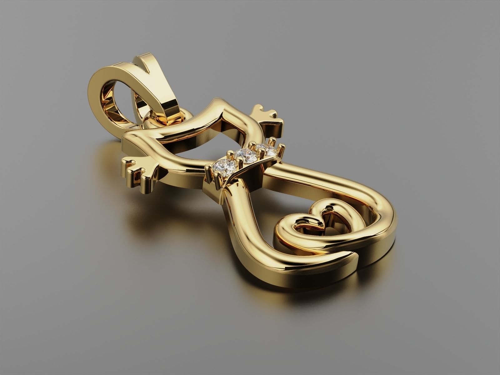 Pendant cat 2 3D print model_3