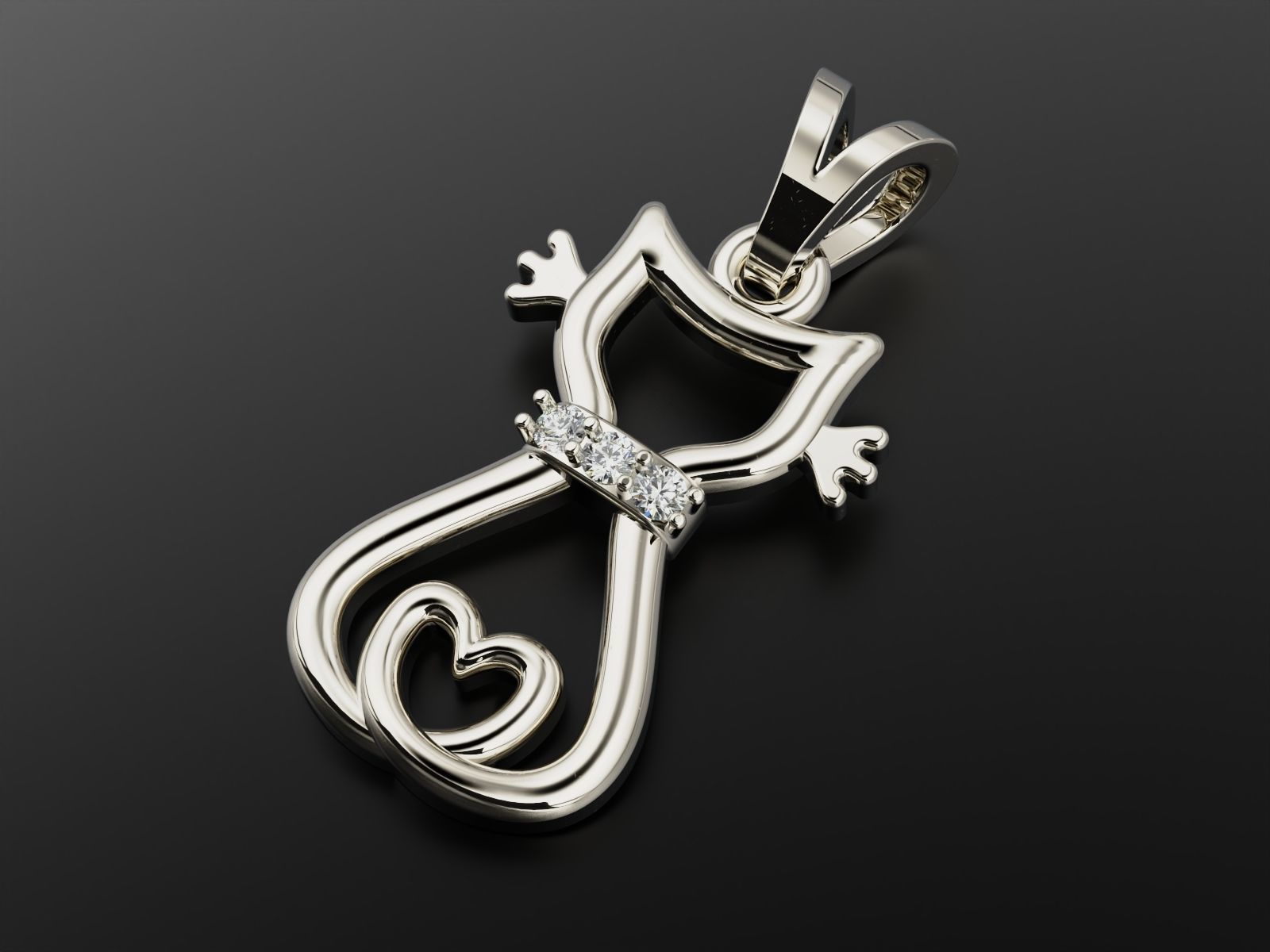 Pendant cat 2 3D print model_8