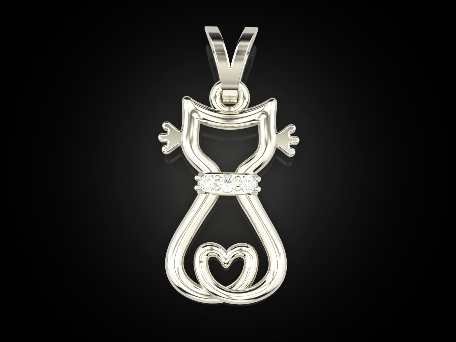 Pendant cat 2 3D print model_6