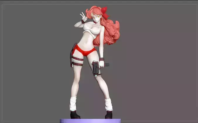 LUNCHI MODIFIED STATUE DRAGONBALL ANIME ANIMATION GIRL  3D print model