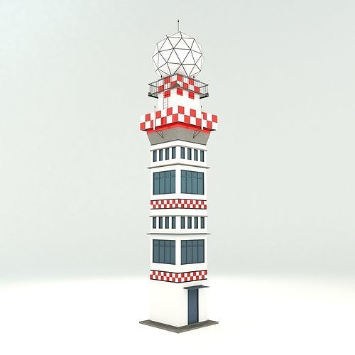 Airport Weather Radar Tower 3D model