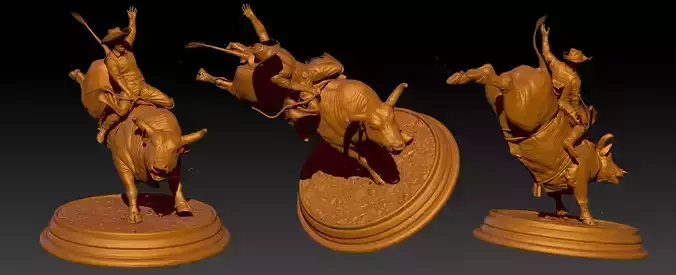 Bull fighting STL - OBJ - ZTL file 3D print model