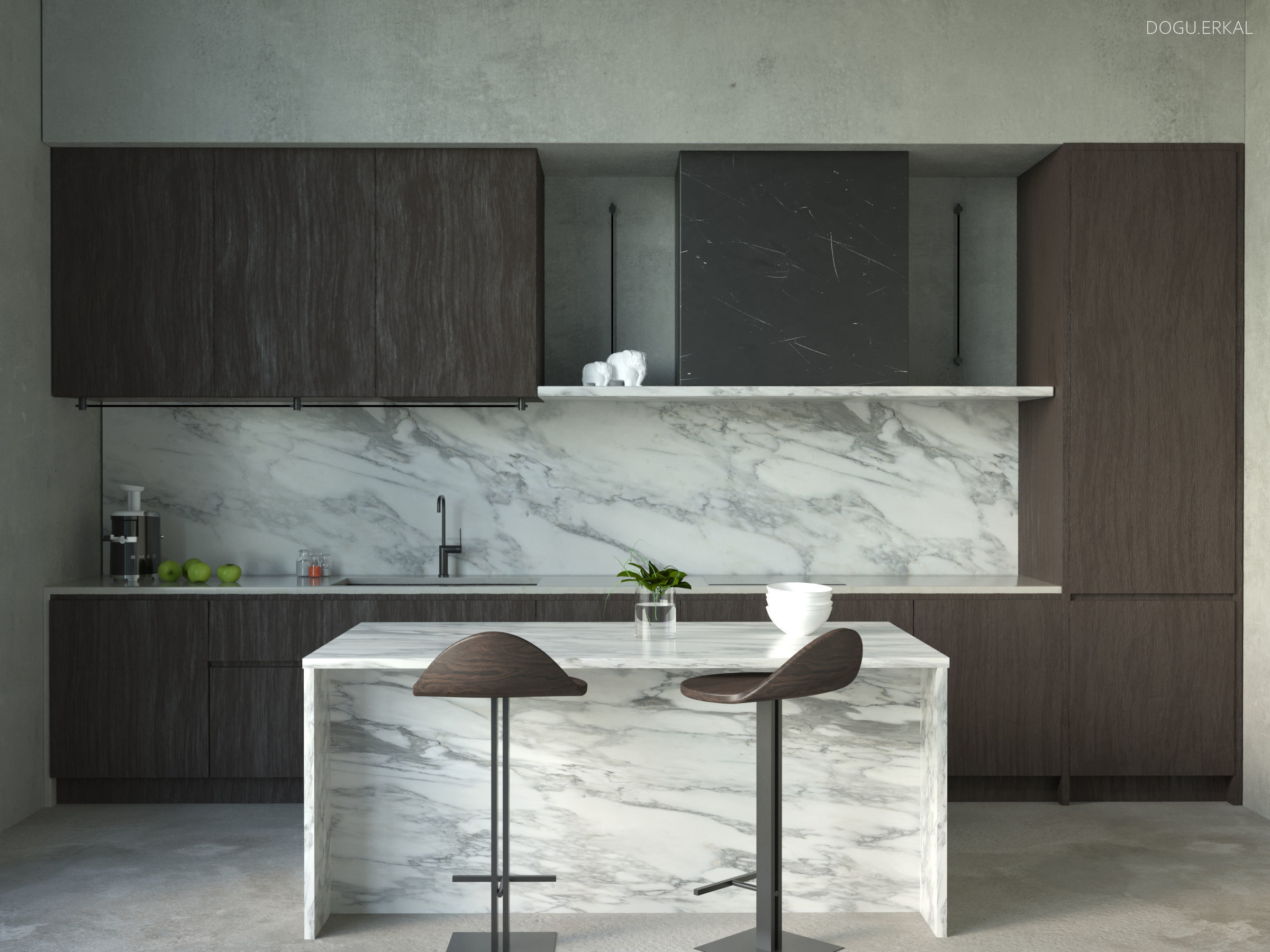 LIGHT KITCHEN DESIGN Free 3D model_1