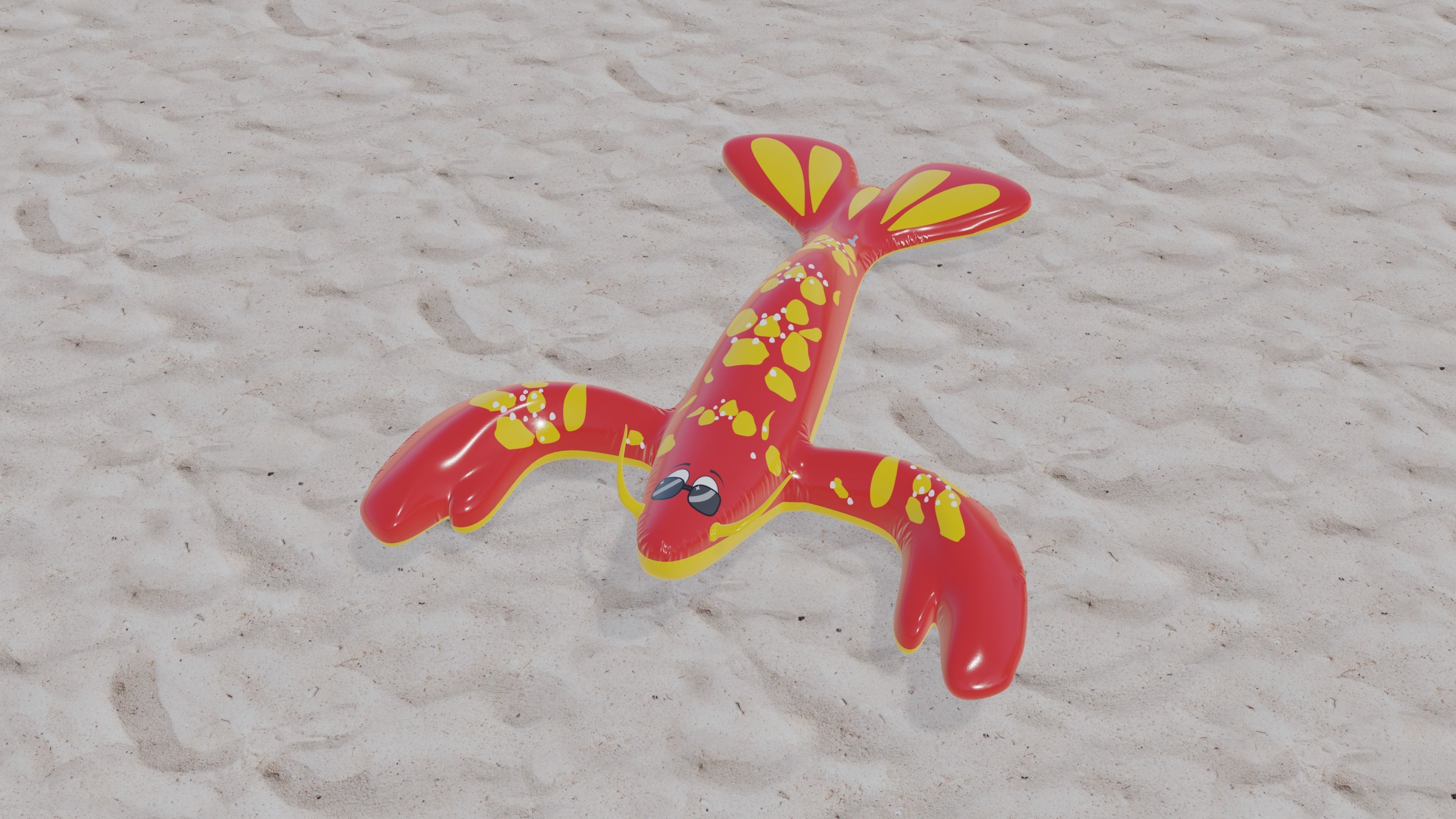3D Cool Handsome Lobster Inflatable Toy 3D model_2