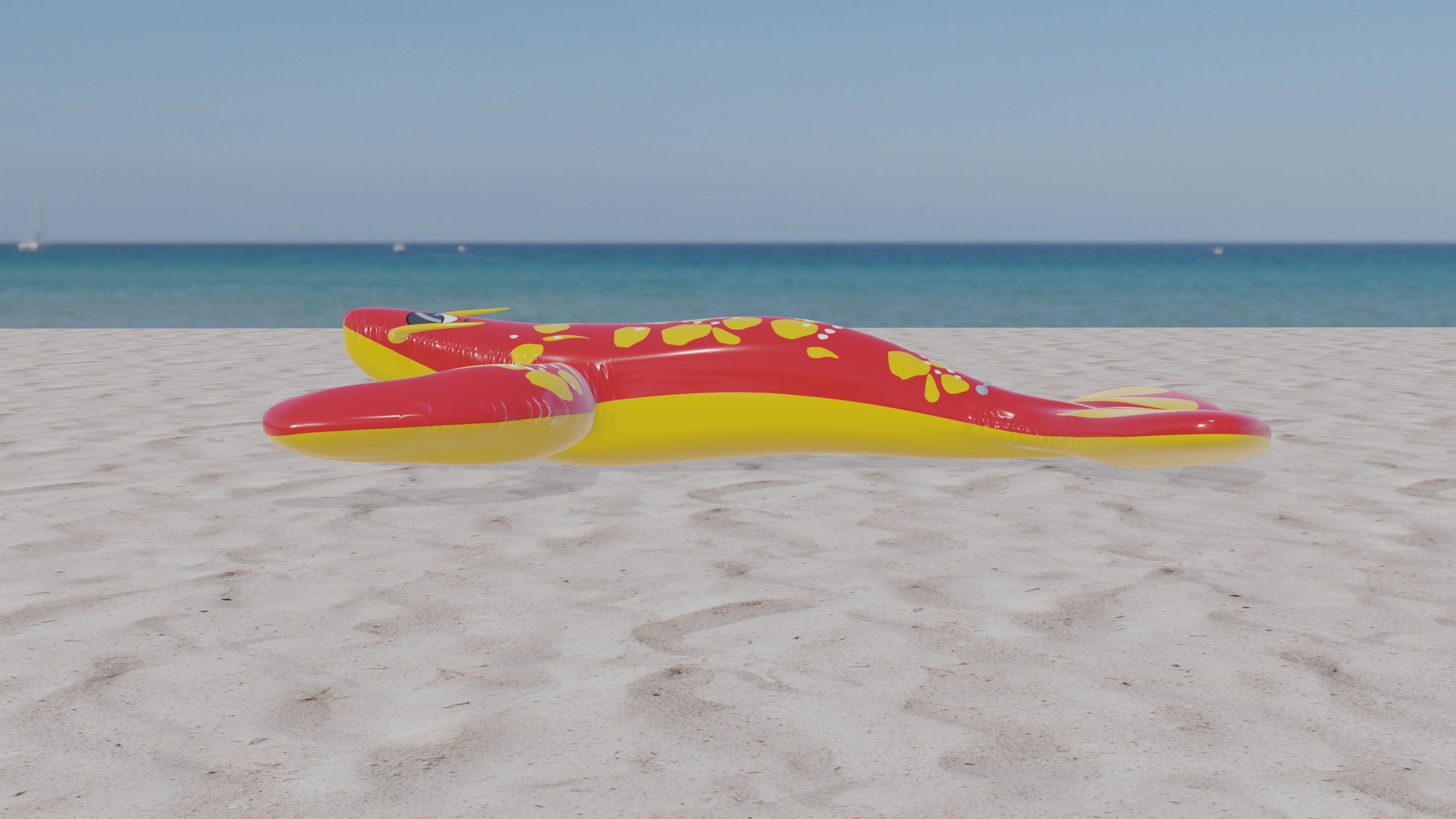 3D Cool Handsome Lobster Inflatable Toy 3D model_3