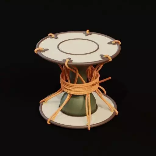 Tsuzumi table with rope 3D model_0
