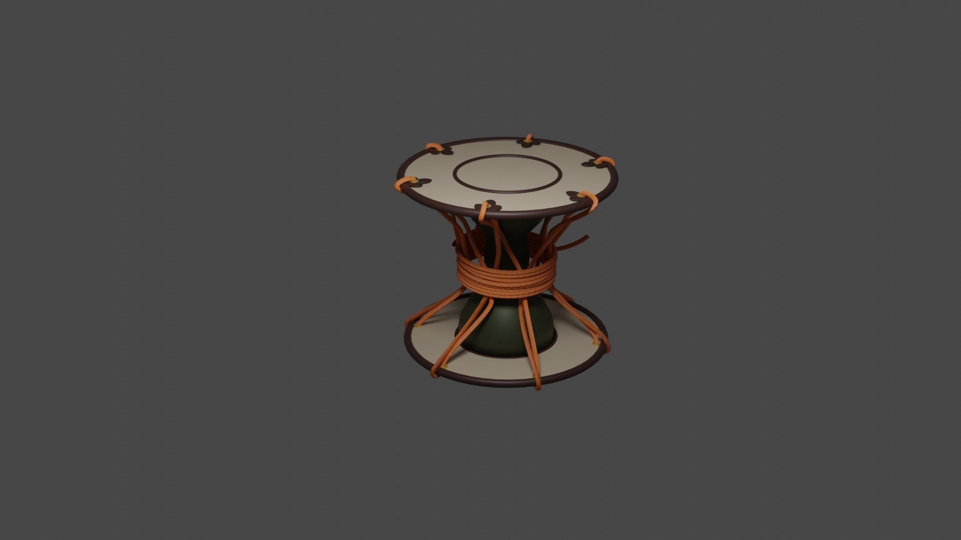 Tsuzumi table with rope 3D model_1
