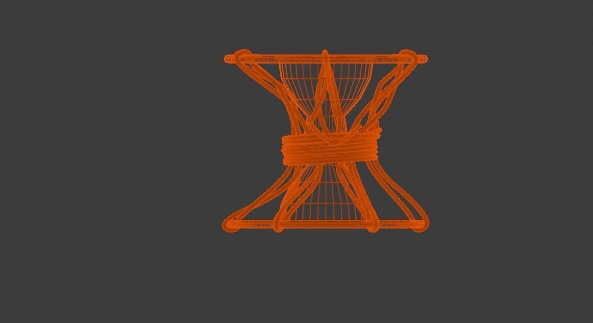 Tsuzumi table with rope 3D model_3