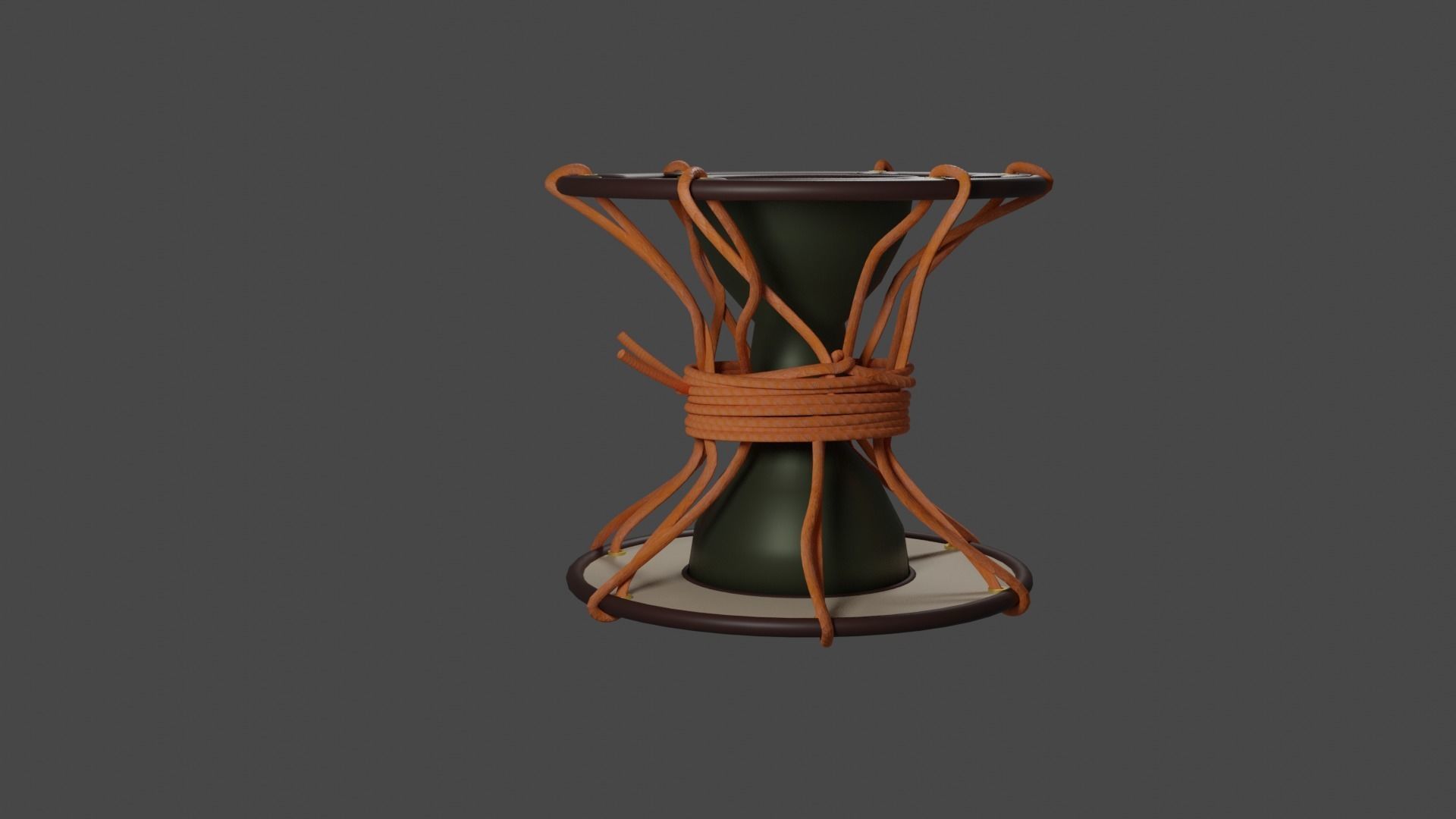 Tsuzumi table with rope 3D model_2