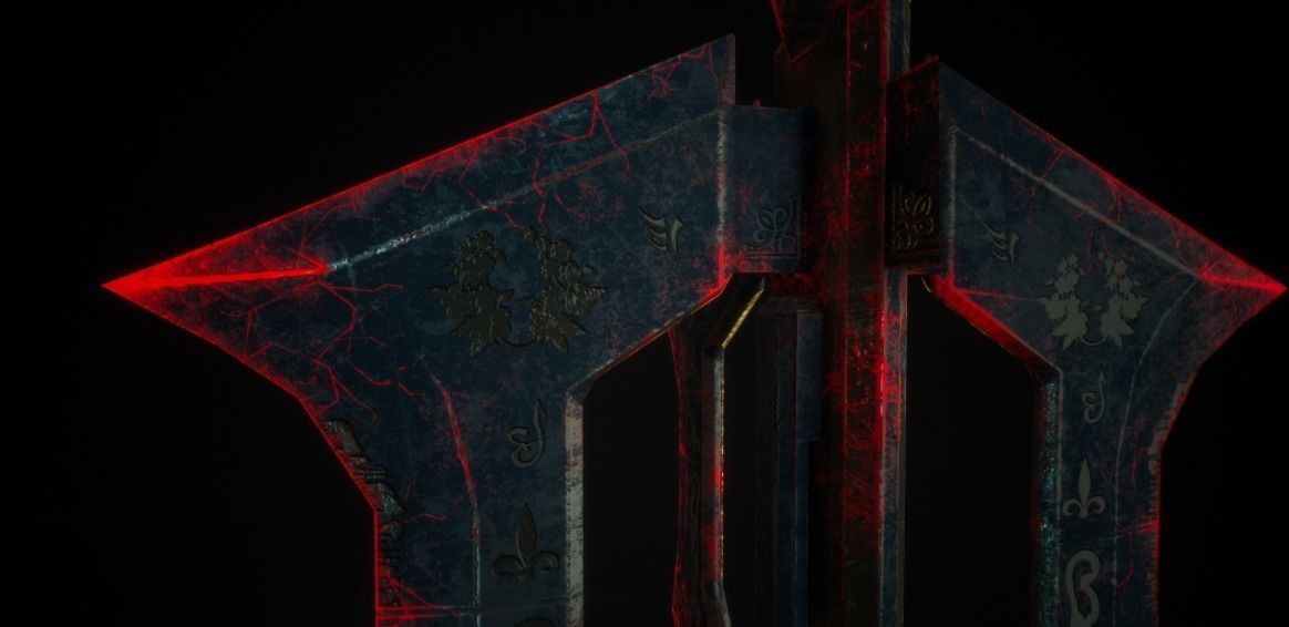 Medieval Axe - One hand - Magic - Weapons Low-poly 3D model_4