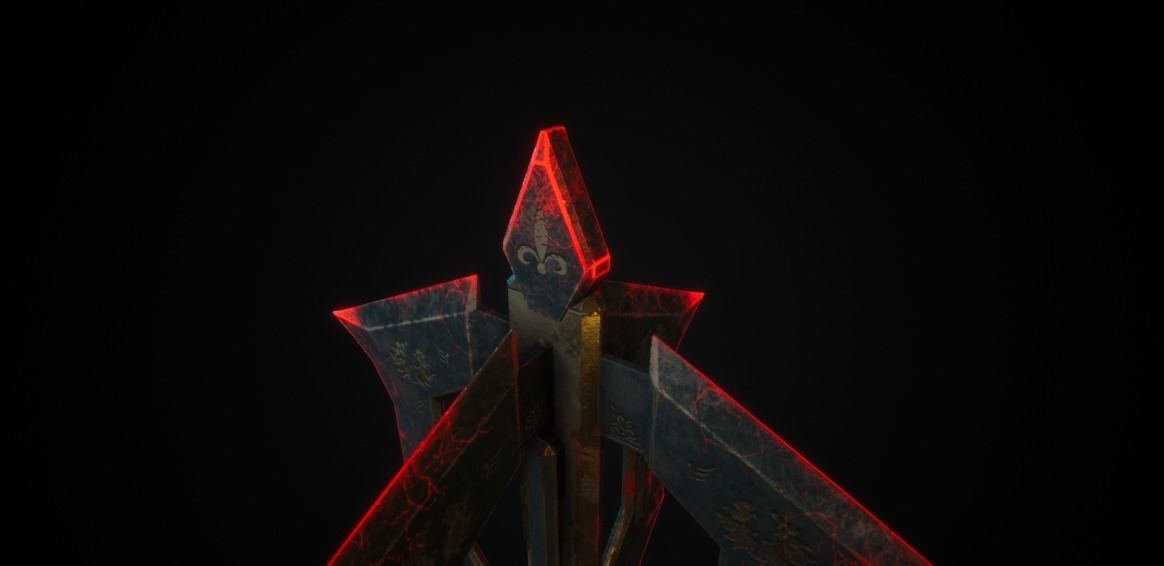 Medieval Axe - One hand - Magic - Weapons Low-poly 3D model_8