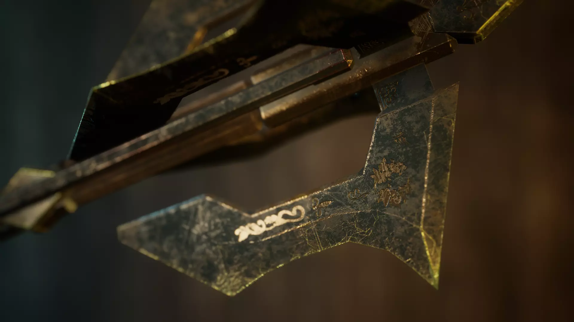 Medieval Axe - One hand - Magic - Weapons Low-poly 3D model_0