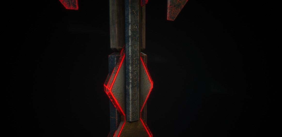 Medieval Axe - One hand - Magic - Weapons Low-poly 3D model_5