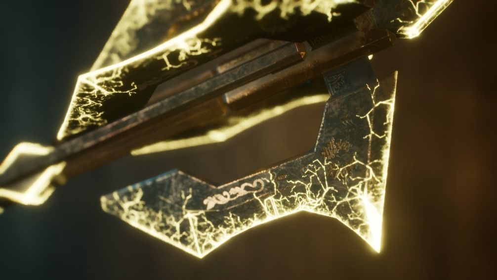 Medieval Axe - One hand - Magic - Weapons Low-poly 3D model_1