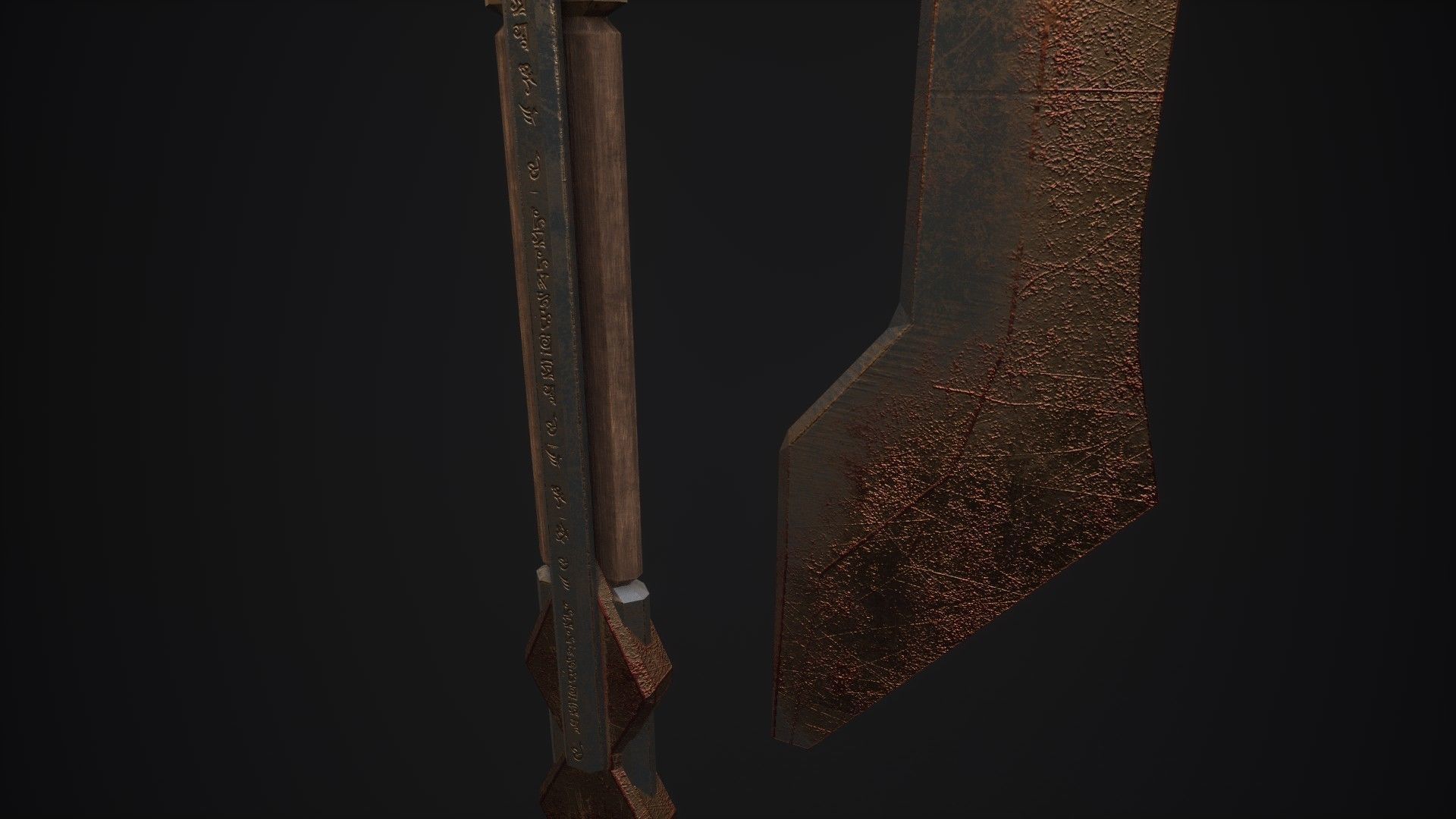 Medieval Axe - One hand - Magic - Weapons Low-poly 3D model_2