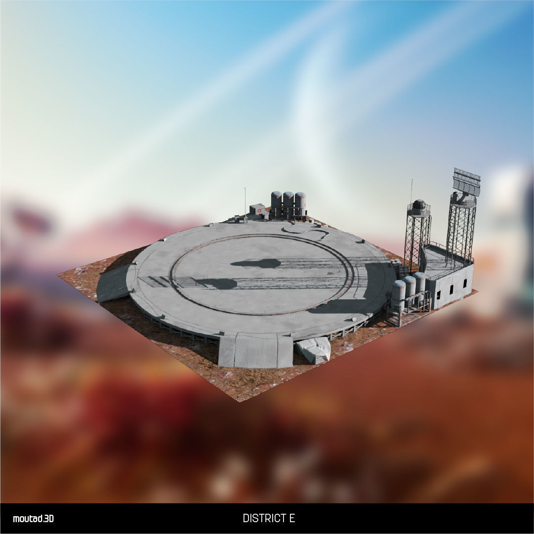 Space Settlements Low-poly 3D model_6