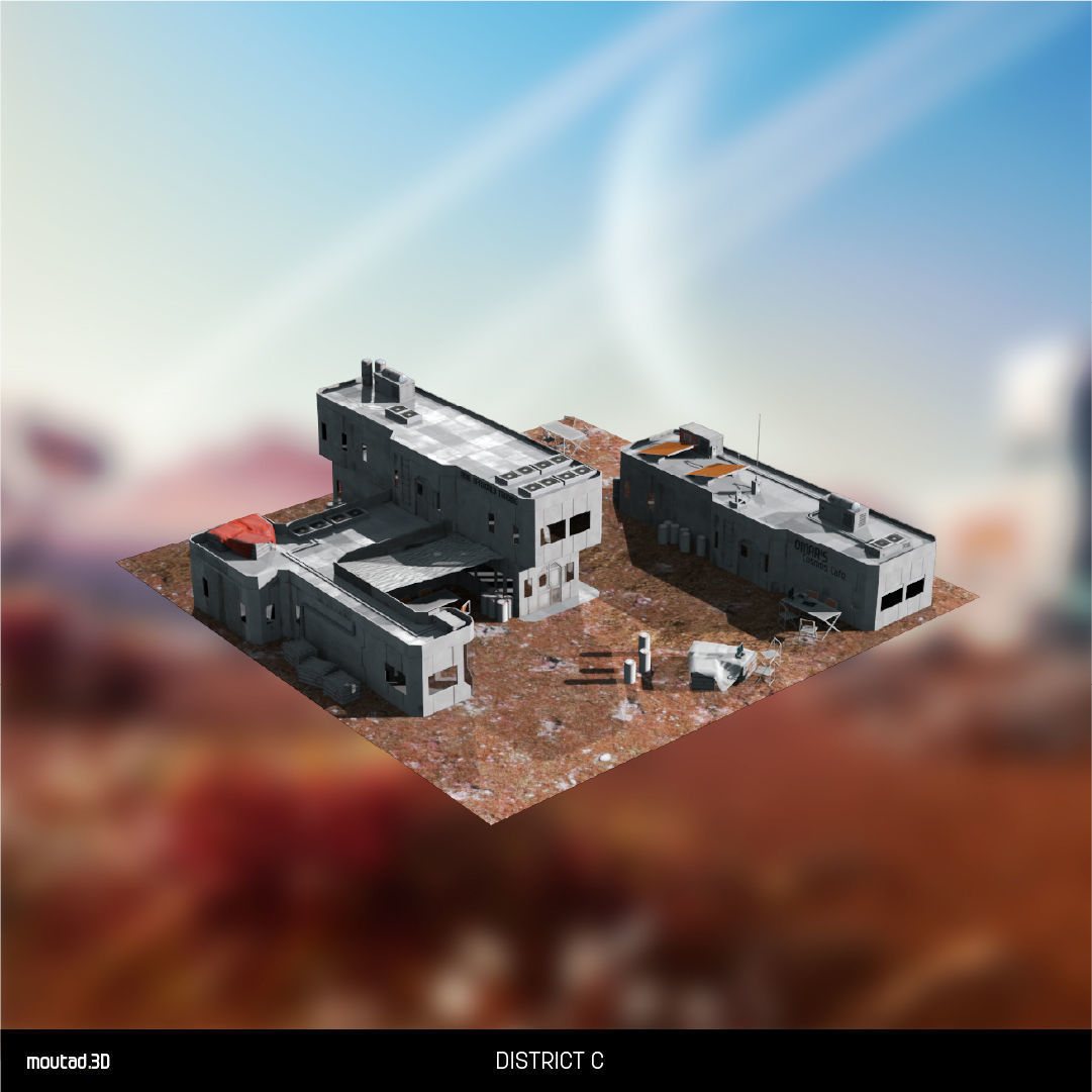 Space Settlements Low-poly 3D model_4