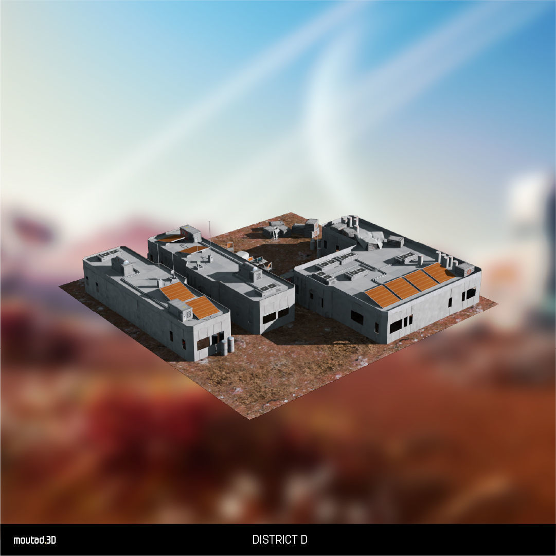 Space Settlements Low-poly 3D model_5