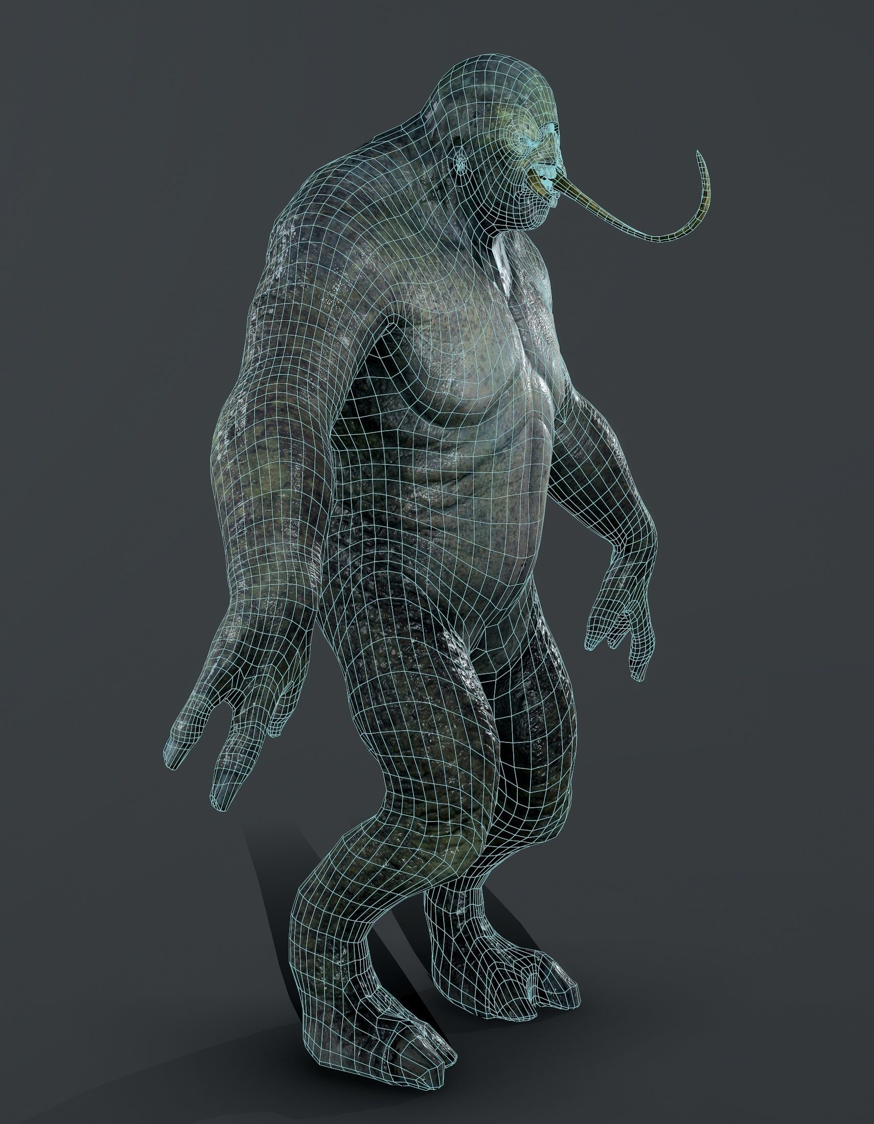 Monster-RIGGED creature with arms and legs Low-poly 3D model_10