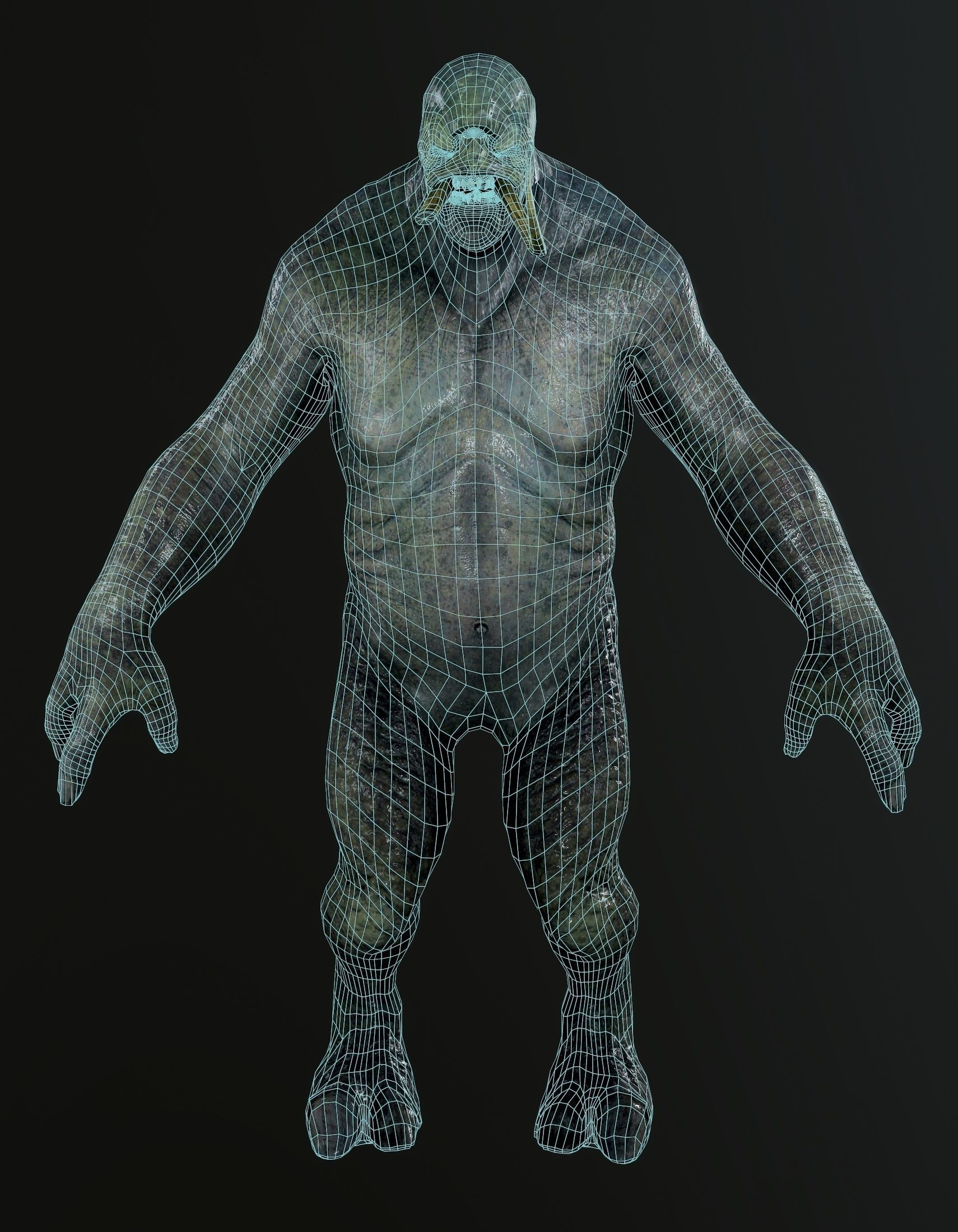 Monster-RIGGED creature with arms and legs Low-poly 3D model_15