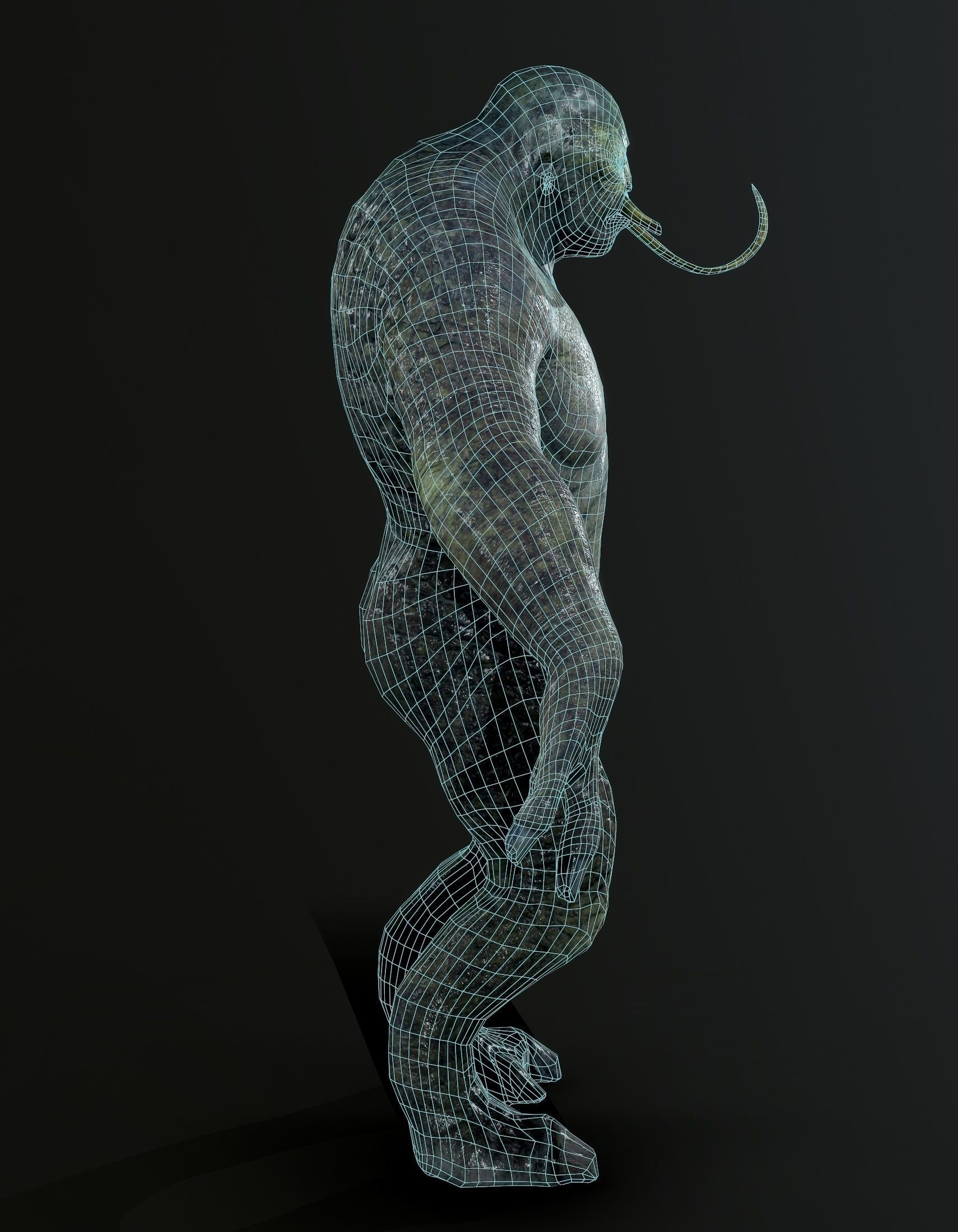 Monster-RIGGED creature with arms and legs Low-poly 3D model_11