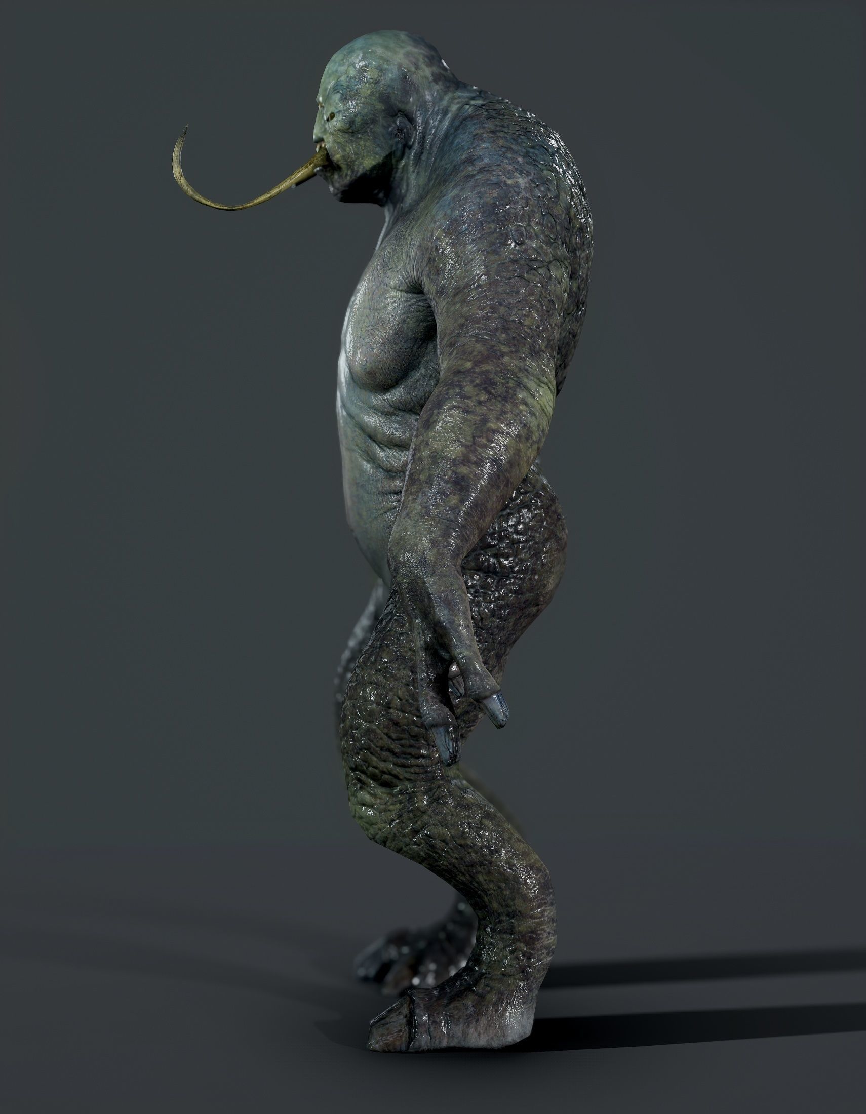 Monster-RIGGED creature with arms and legs Low-poly 3D model_3