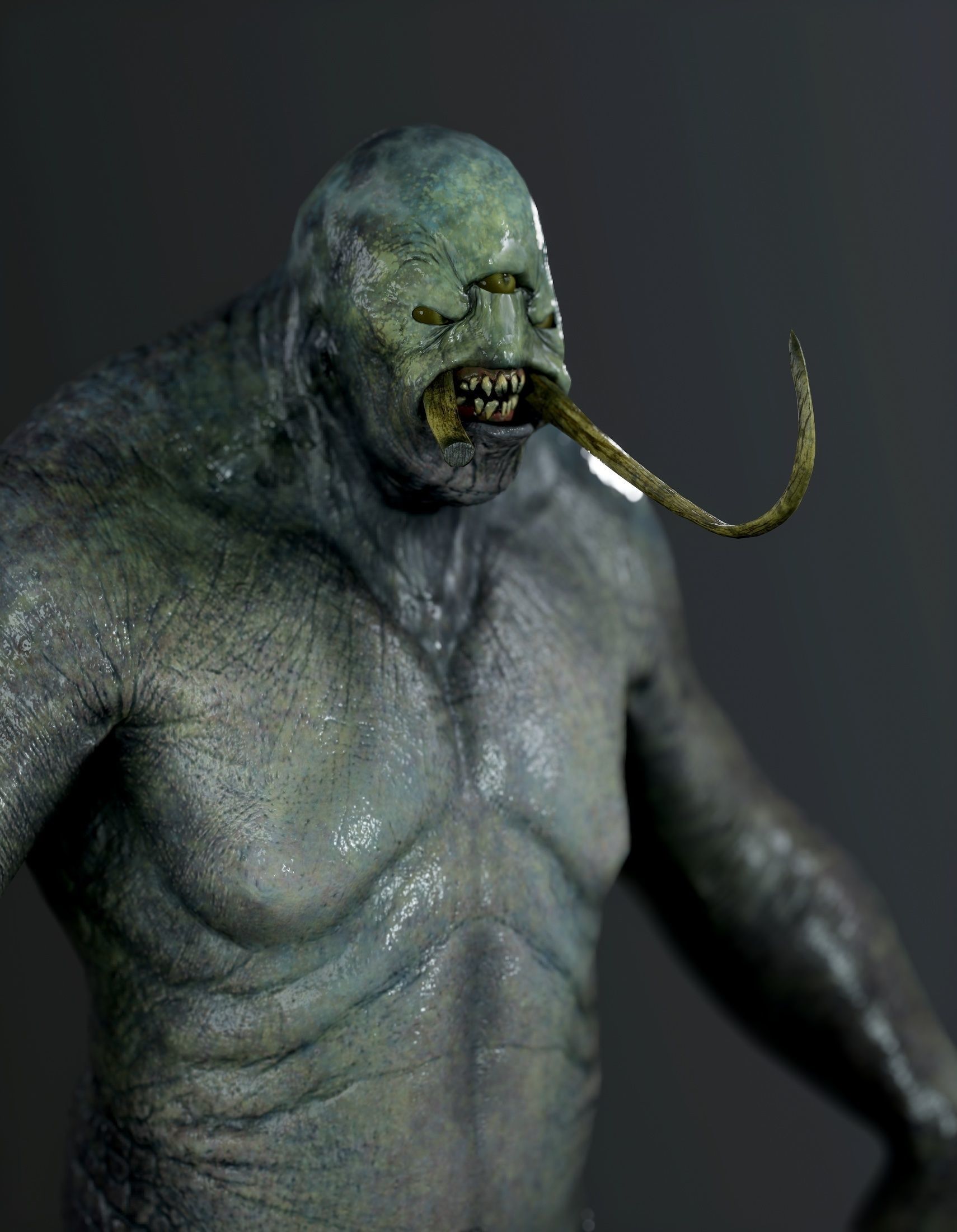 Monster-RIGGED creature with arms and legs Low-poly 3D model_7