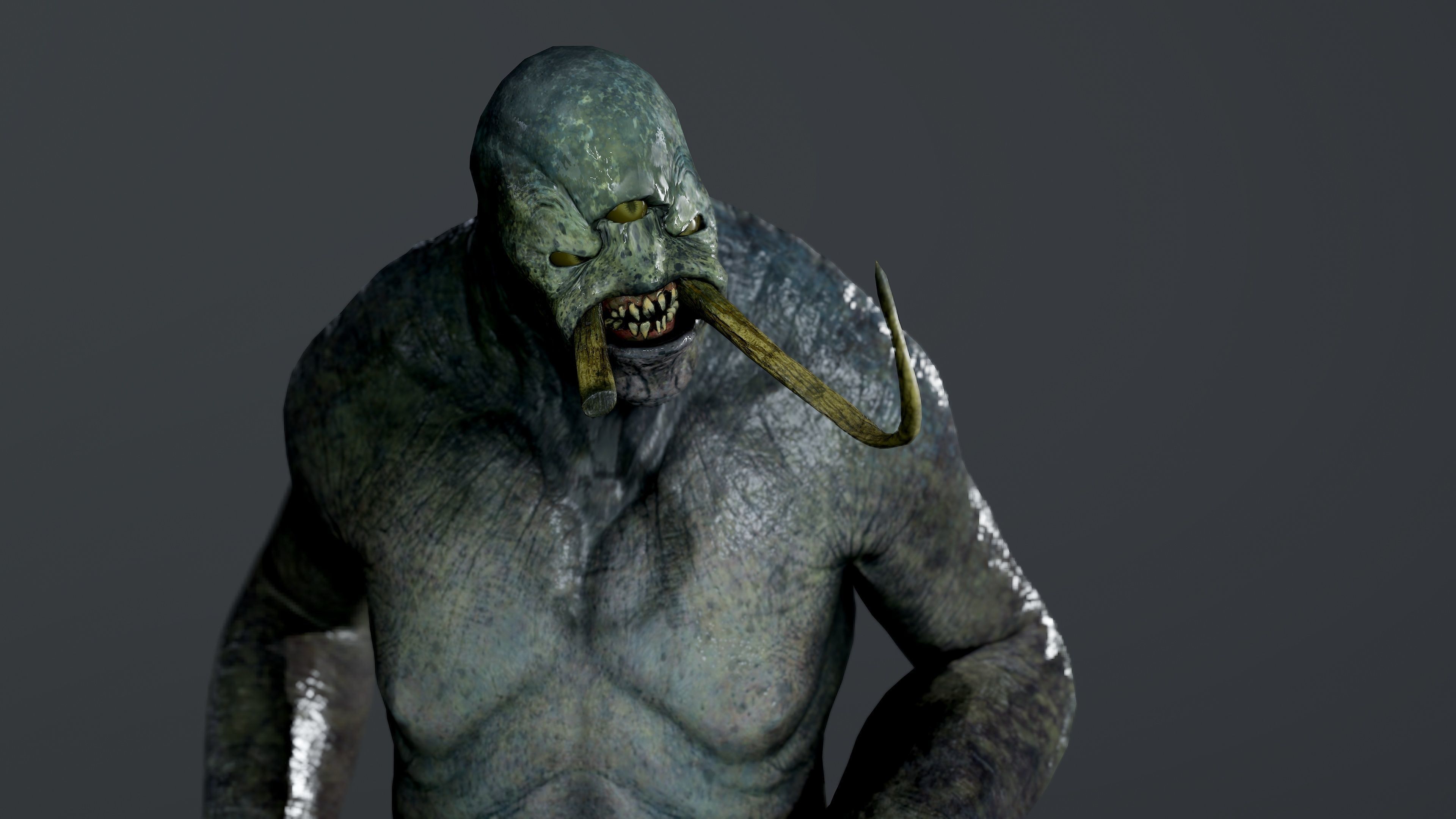 Monster-RIGGED creature with arms and legs Low-poly 3D model_8