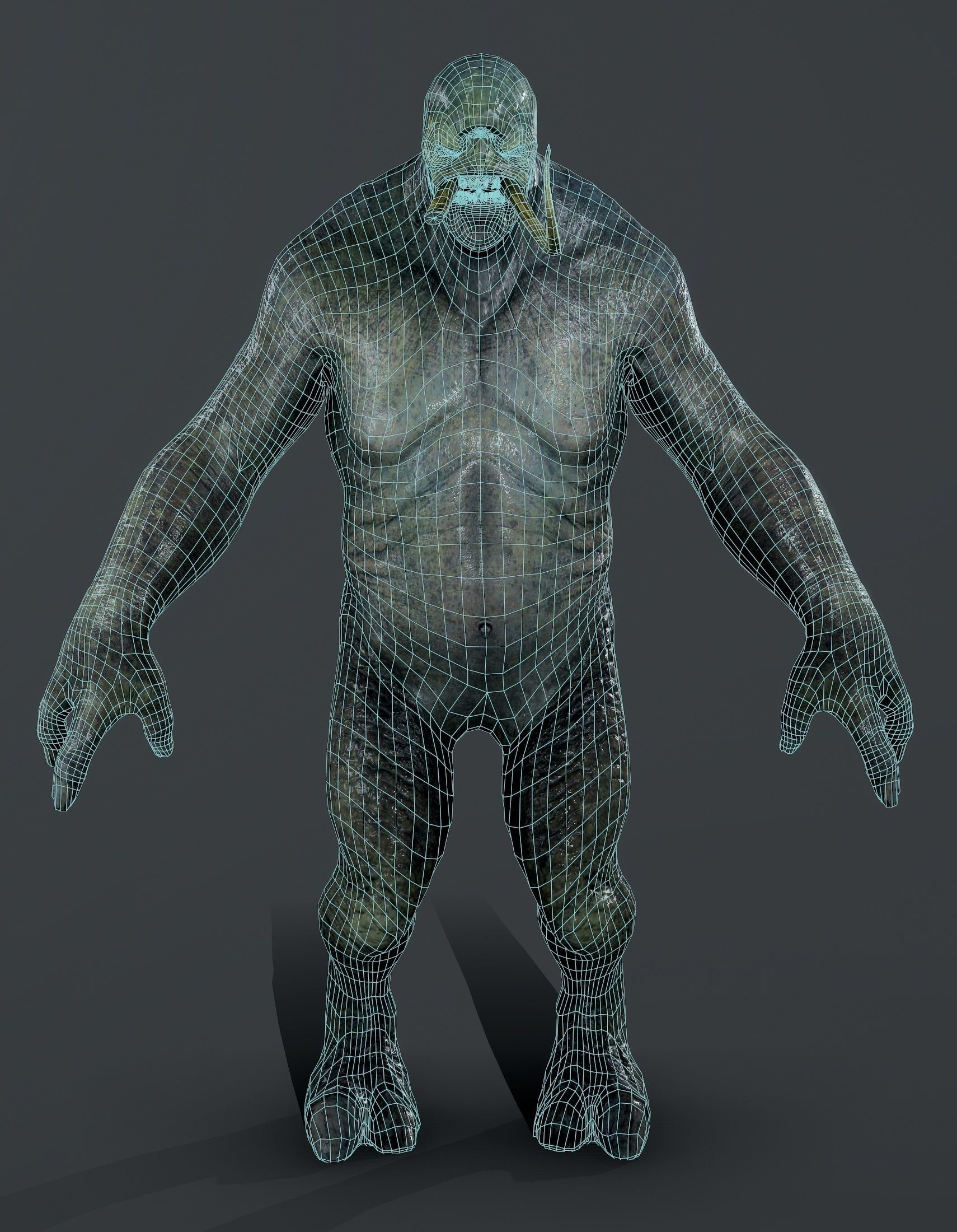 Monster-RIGGED creature with arms and legs Low-poly 3D model_9