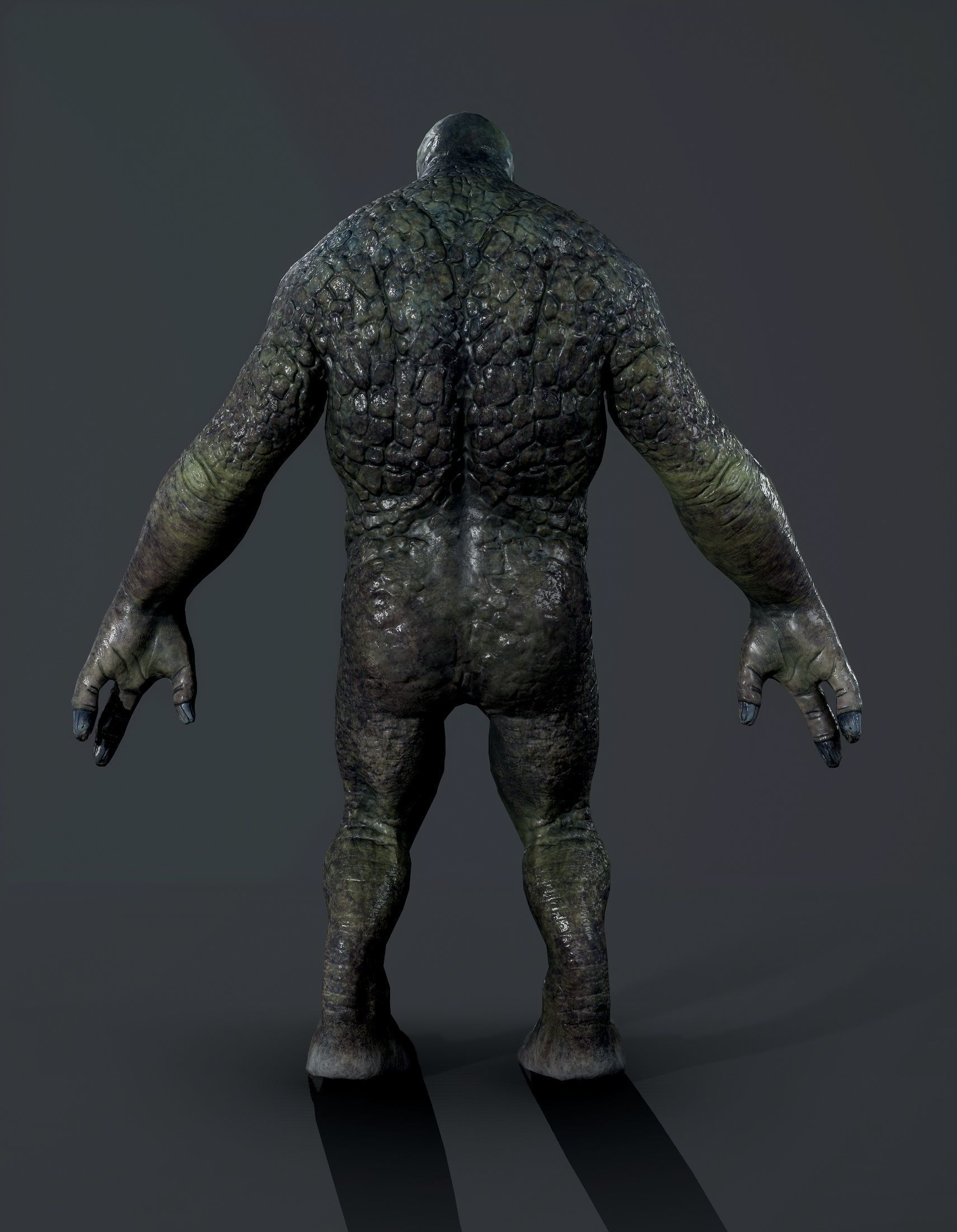 Monster-RIGGED creature with arms and legs Low-poly 3D model_4