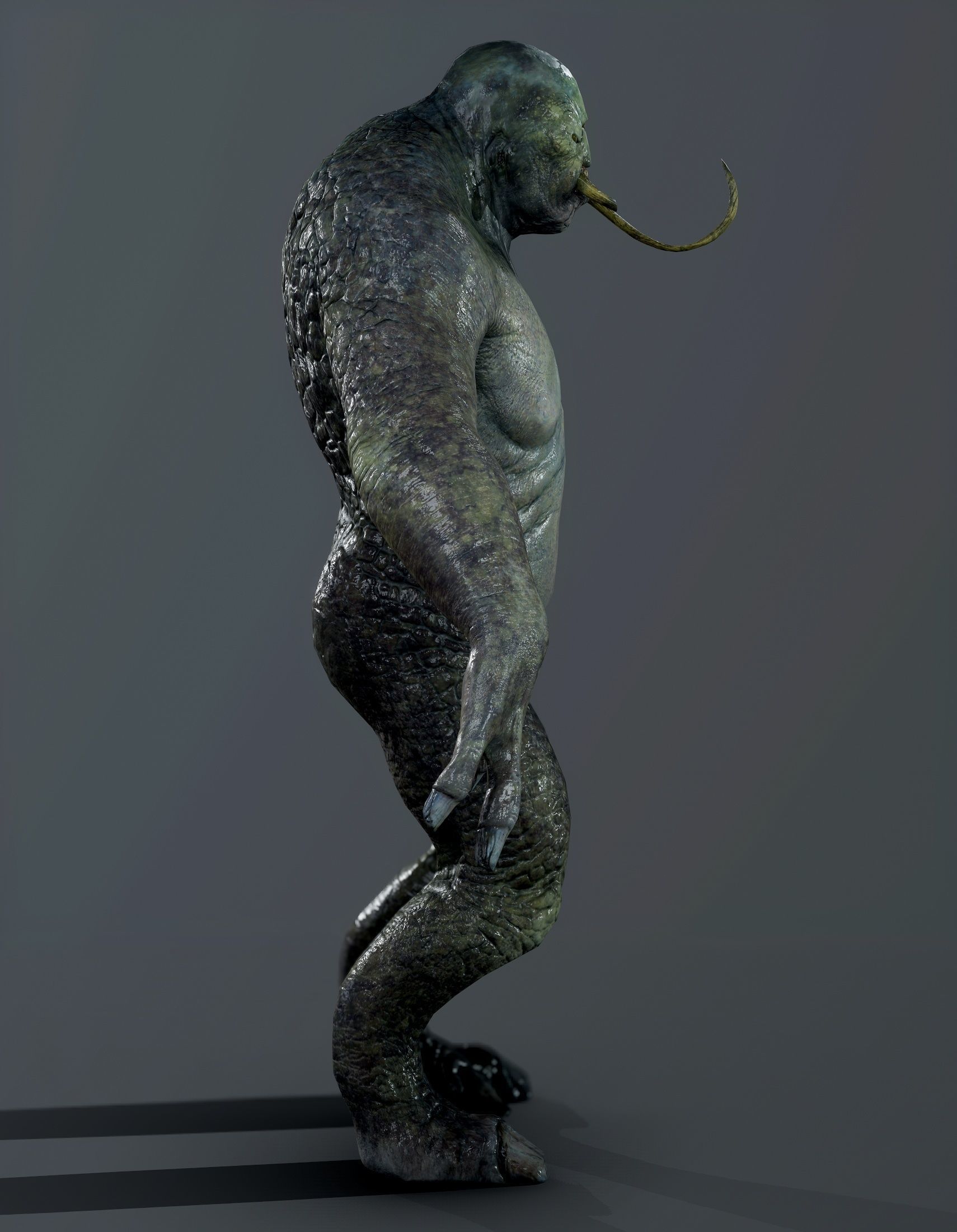 Monster-RIGGED creature with arms and legs Low-poly 3D model_5