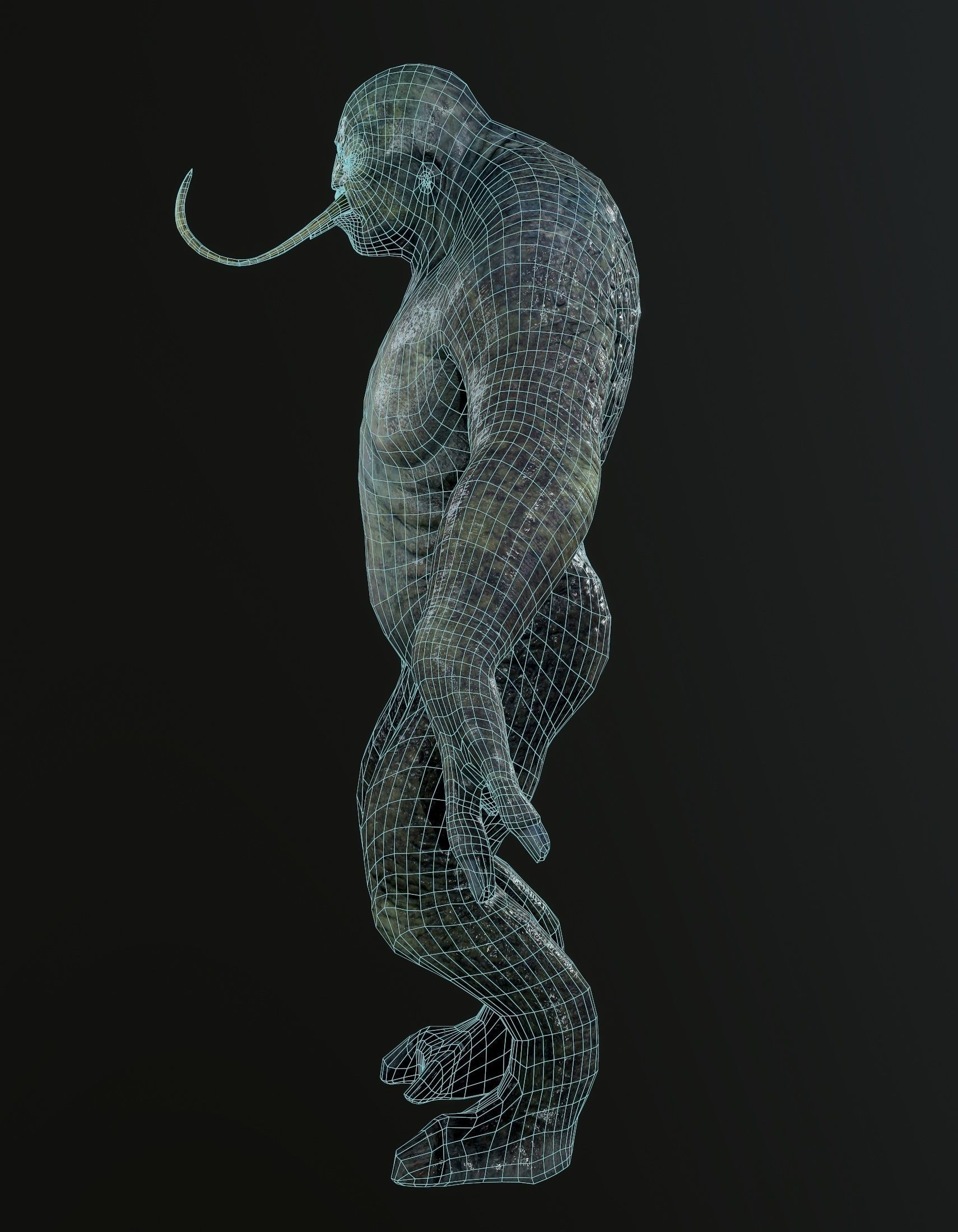 Monster-RIGGED creature with arms and legs Low-poly 3D model_13