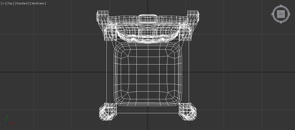 Vintage Dining Table set Low-poly 3D model_8