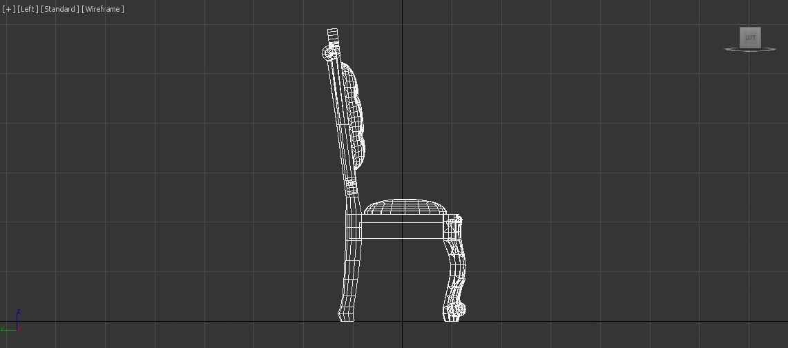 Vintage Dining Table set Low-poly 3D model_7