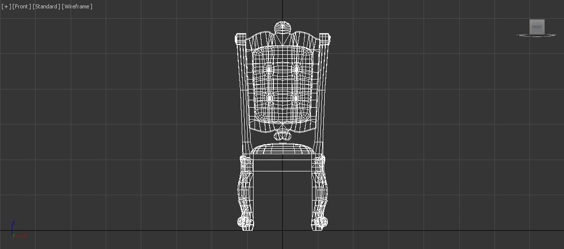 Vintage Dining Table set Low-poly 3D model_6