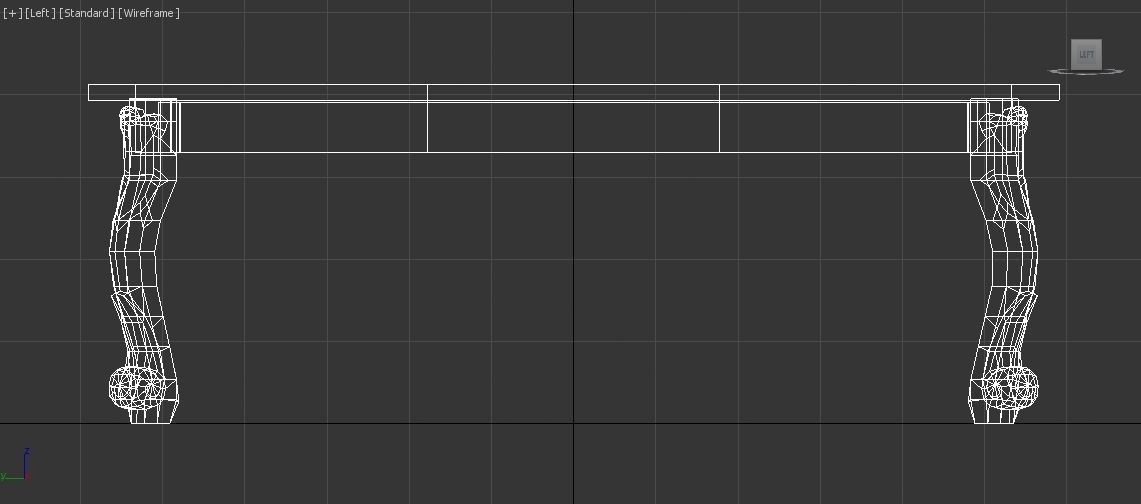 Vintage Dining Table set Low-poly 3D model_13