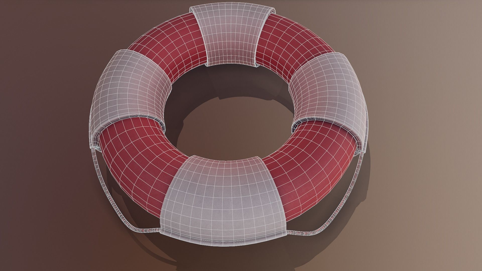 Lifebuoy Ring Low-poly 3D model_8