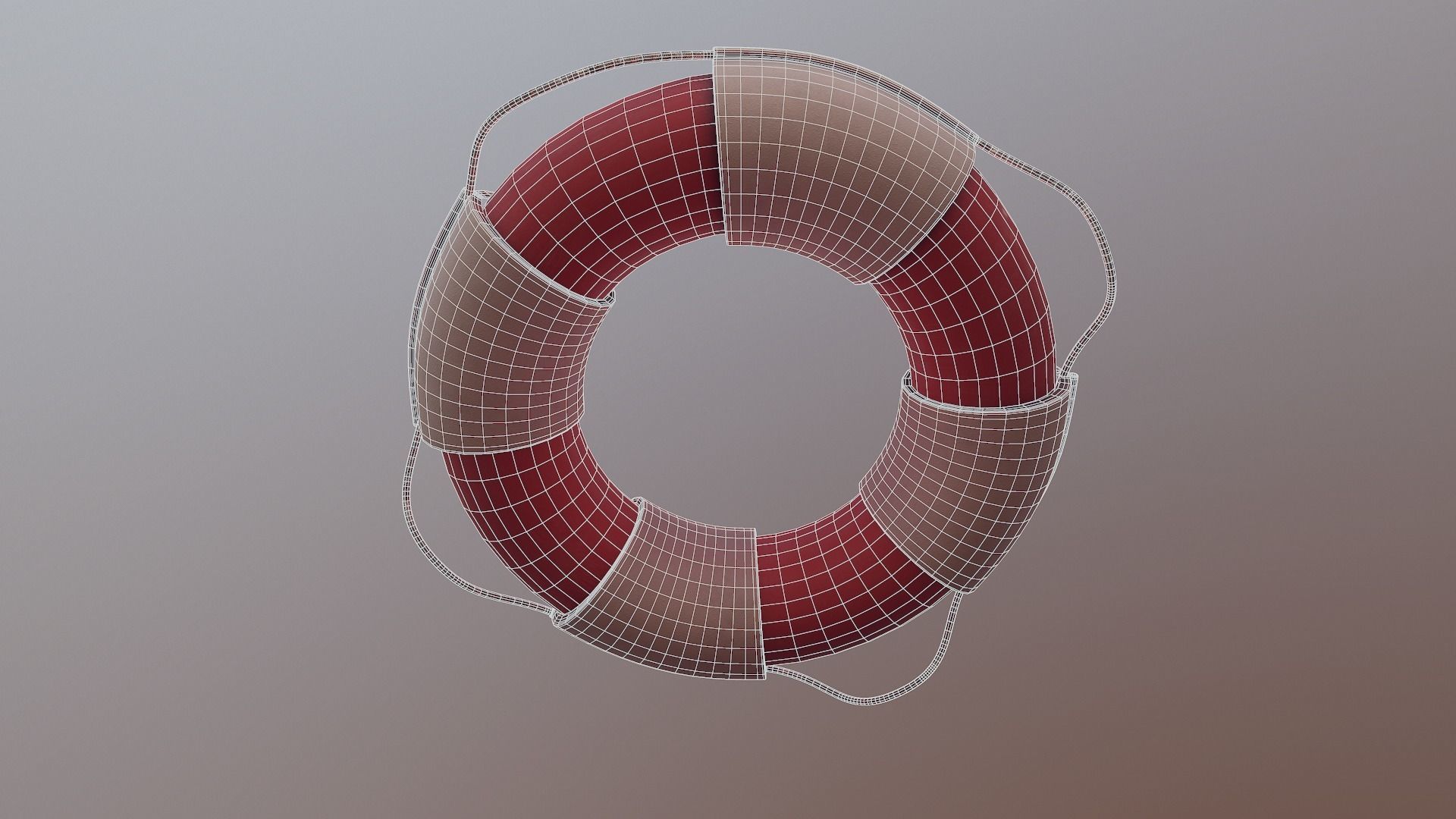 Lifebuoy Ring Low-poly 3D model_9