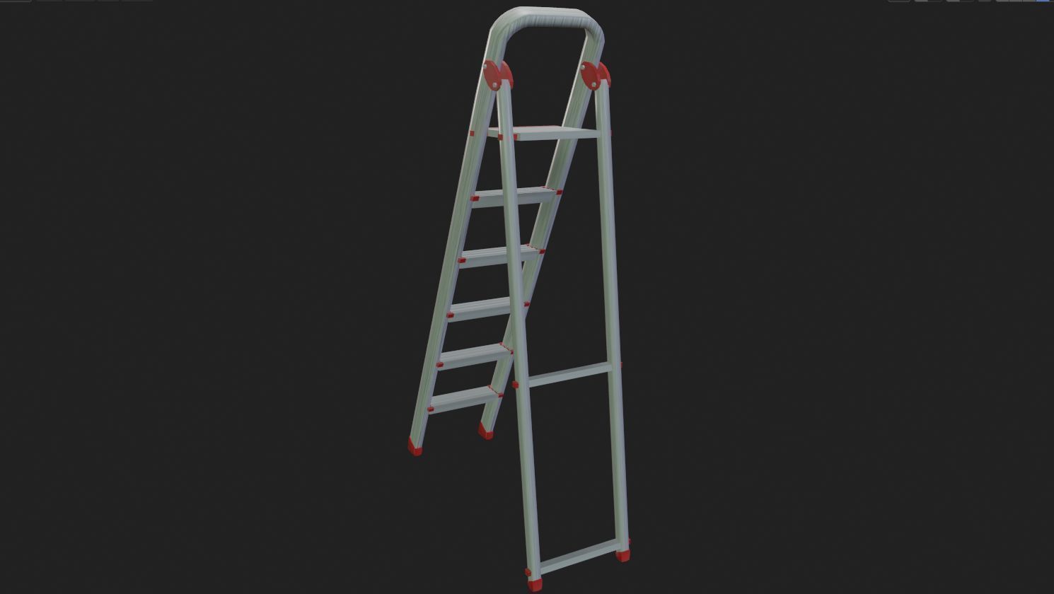 Aluminum Folding - 6 Step Ladder 3D model_4
