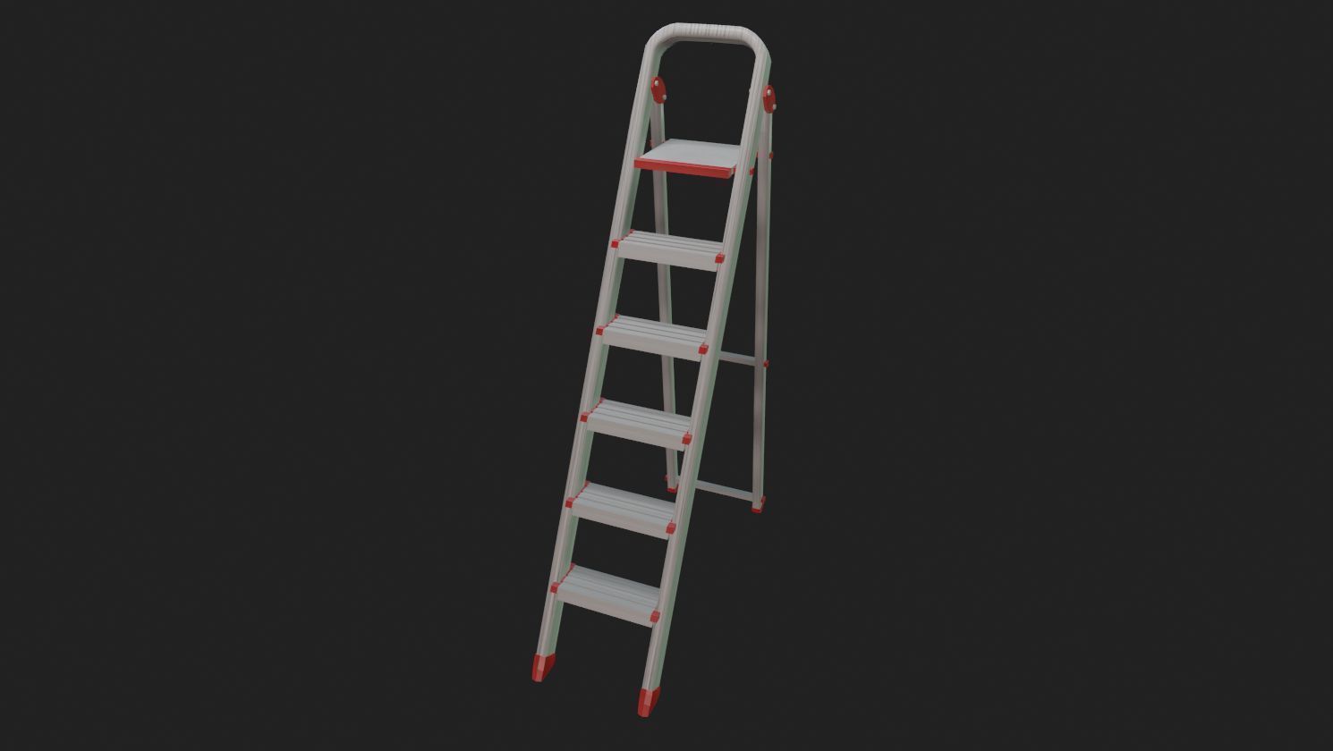 Aluminum Folding - 6 Step Ladder 3D model_2