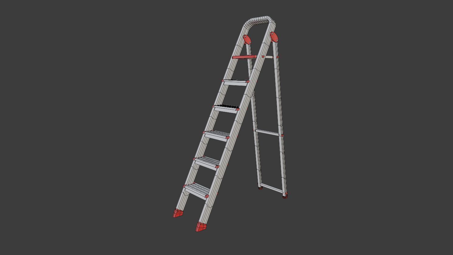 Aluminum Folding - 6 Step Ladder 3D model_7