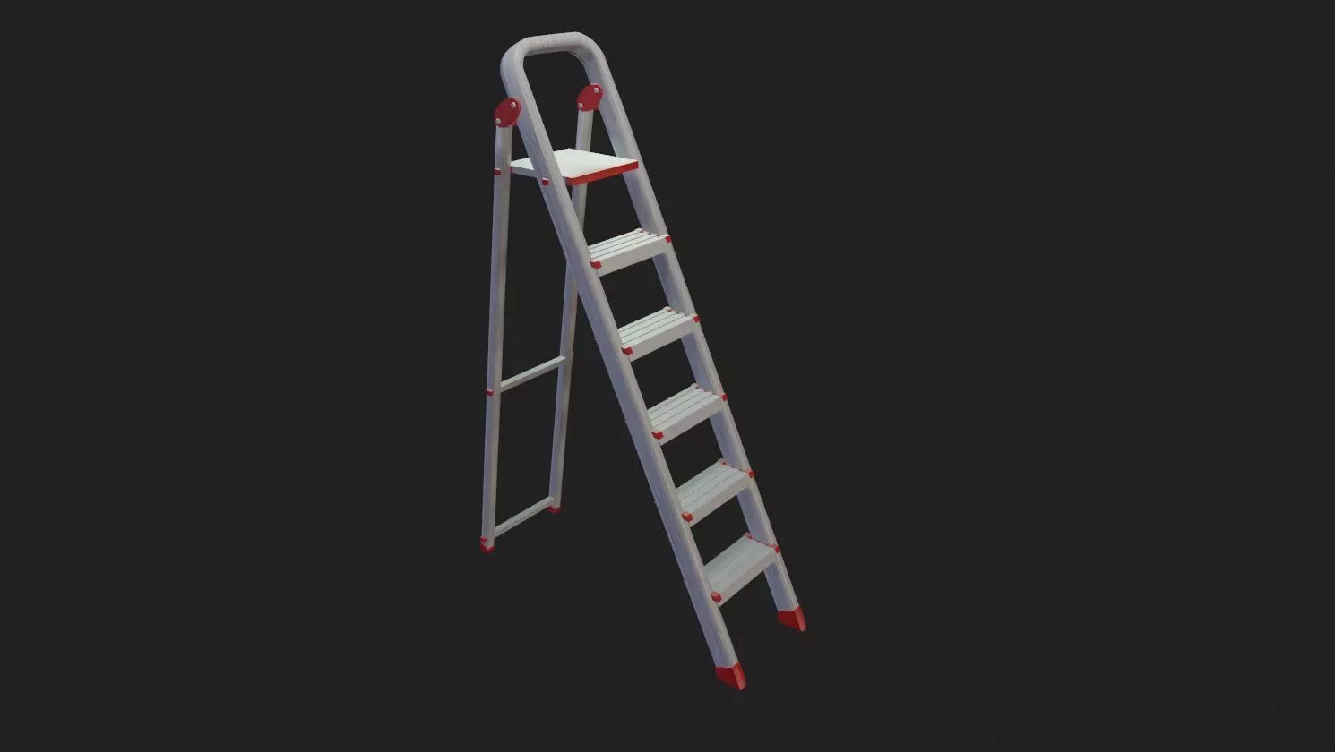 Aluminum Folding - 6 Step Ladder 3D model_0