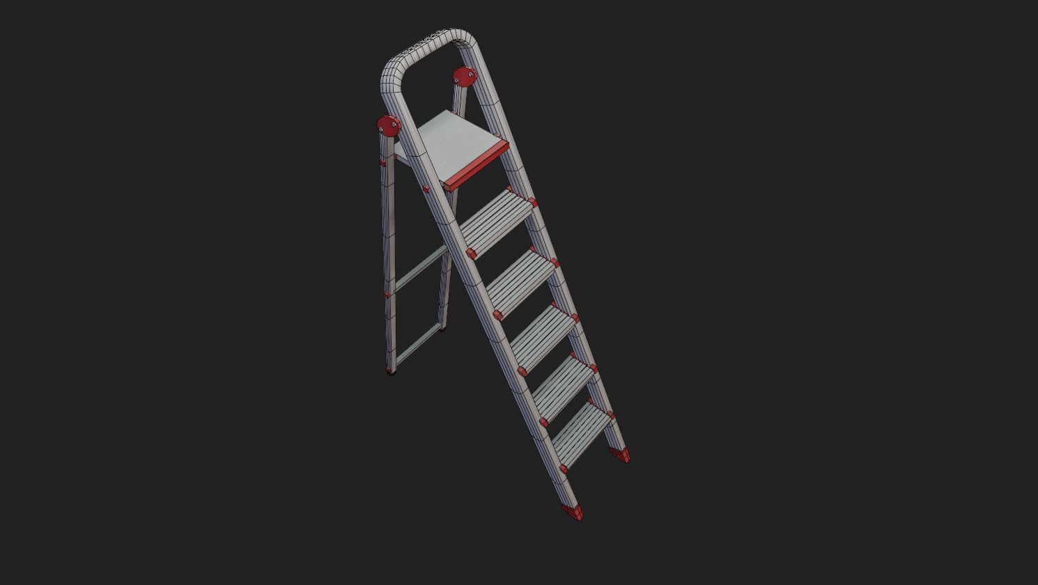 Aluminum Folding - 6 Step Ladder 3D model_6