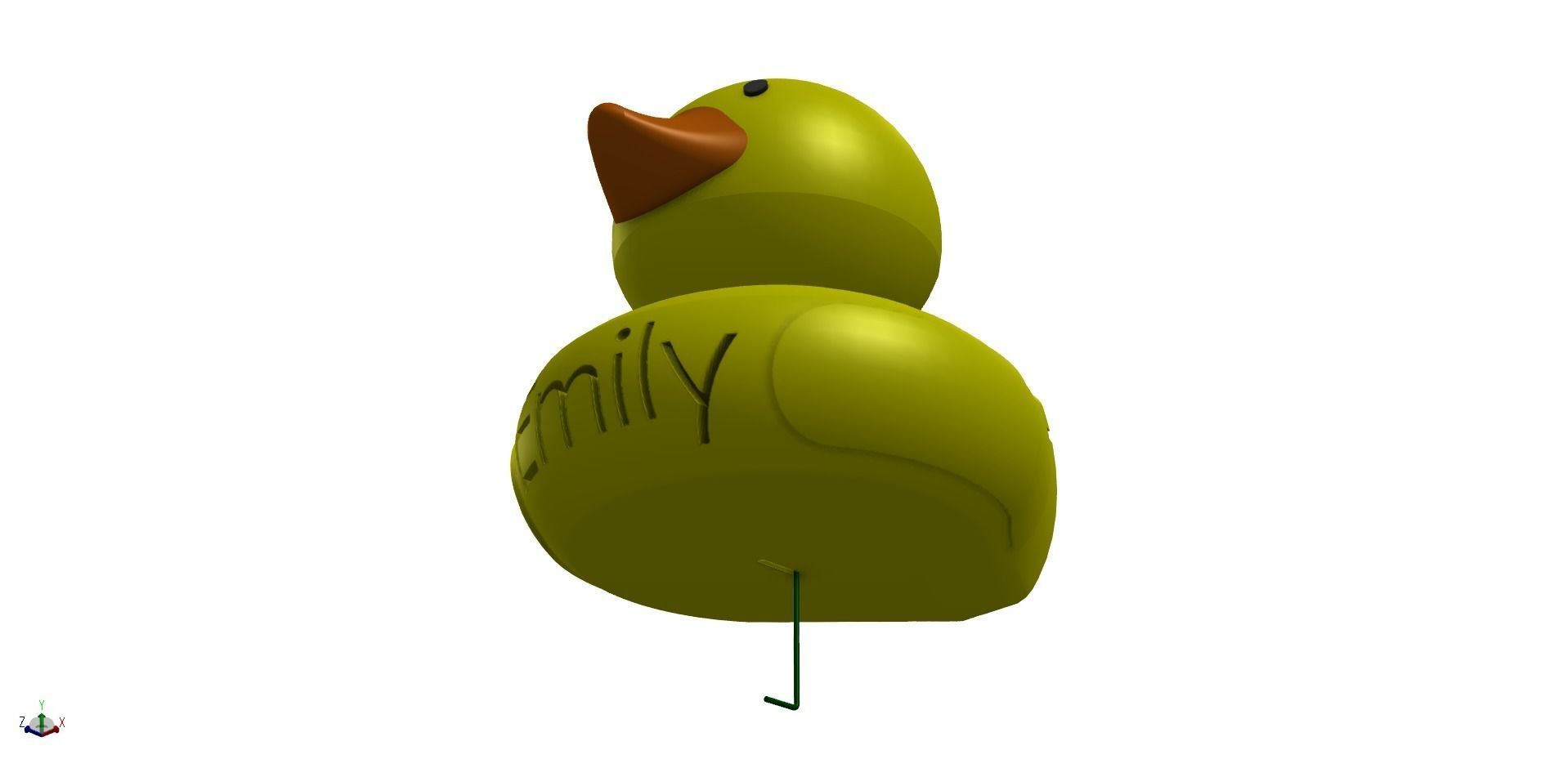 3D Gift Card Duck-Emily Christmas Tree Ornament-Emily 3D print model_1
