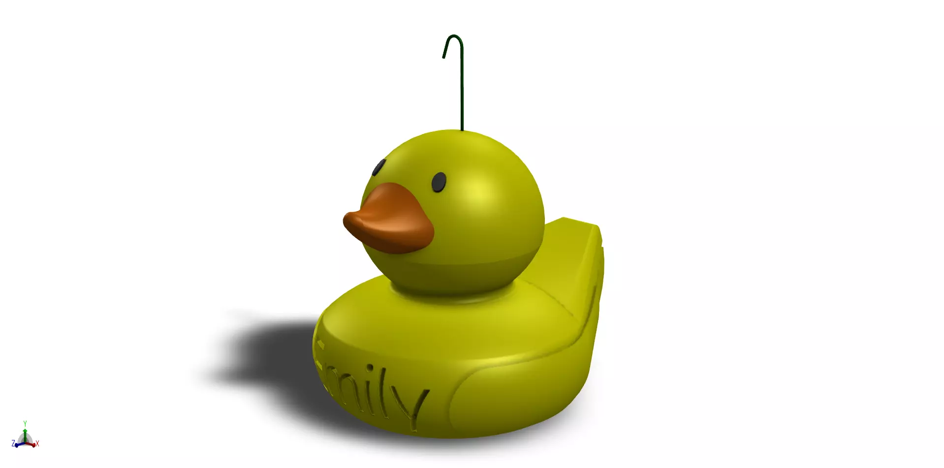 3D Gift Card Duck-Emily Christmas Tree Ornament-Emily 3D print model_0