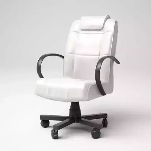 White leather office chair 37 am5
