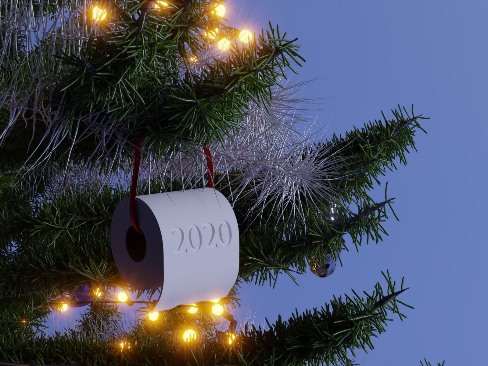 toilet paper christmas ornament 3D print model_2