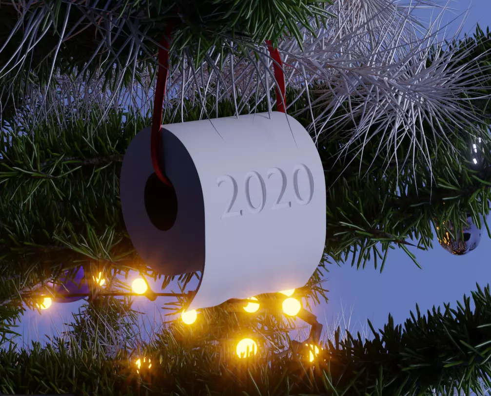 toilet paper christmas ornament 3D print model_0