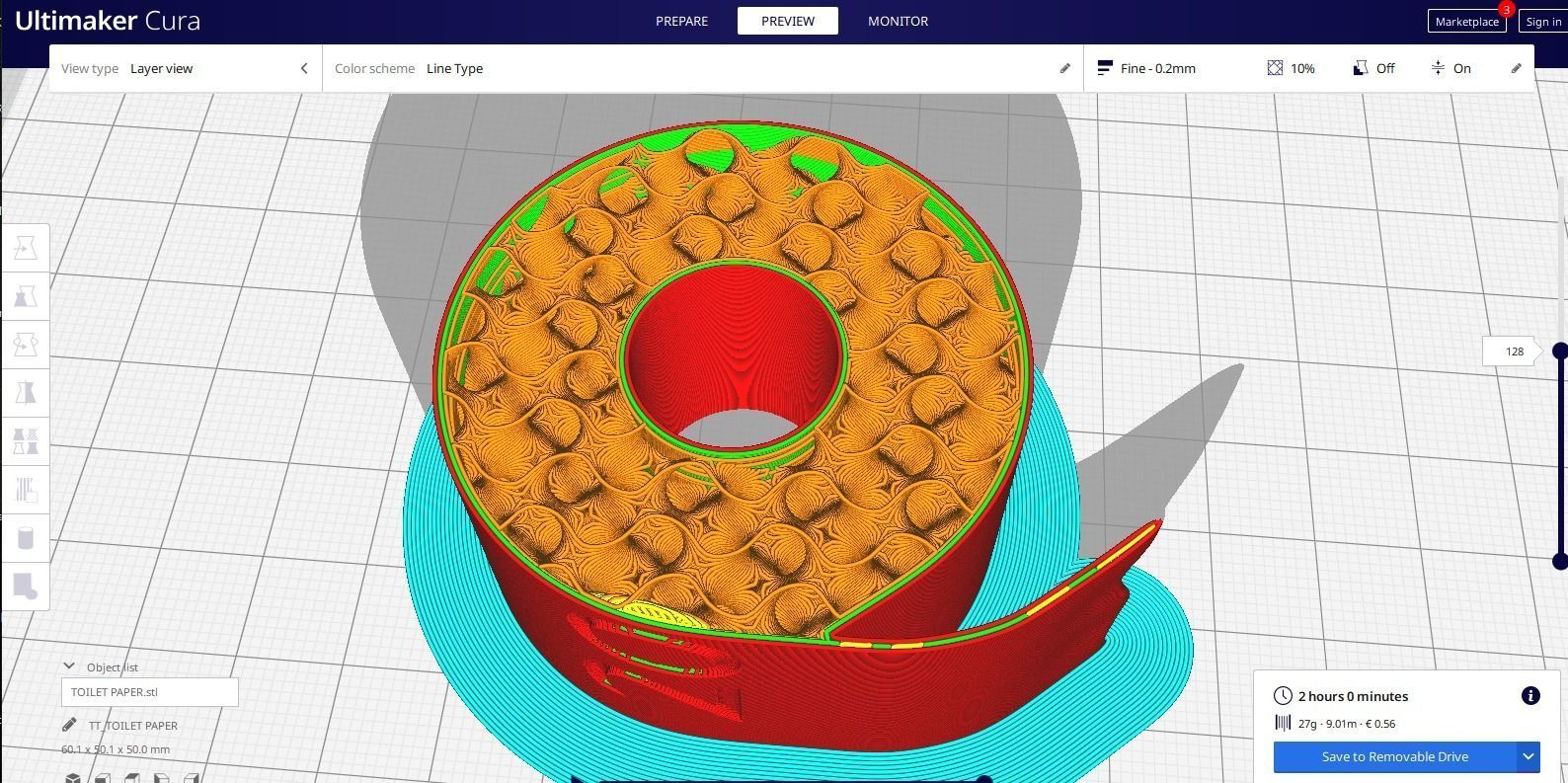 toilet paper christmas ornament 3D print model_1